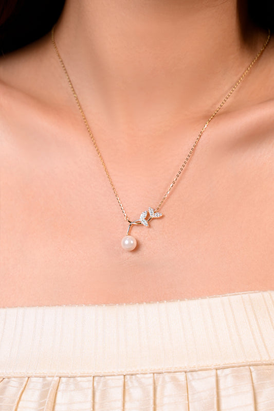 Pearl Blossom Drop Pendant