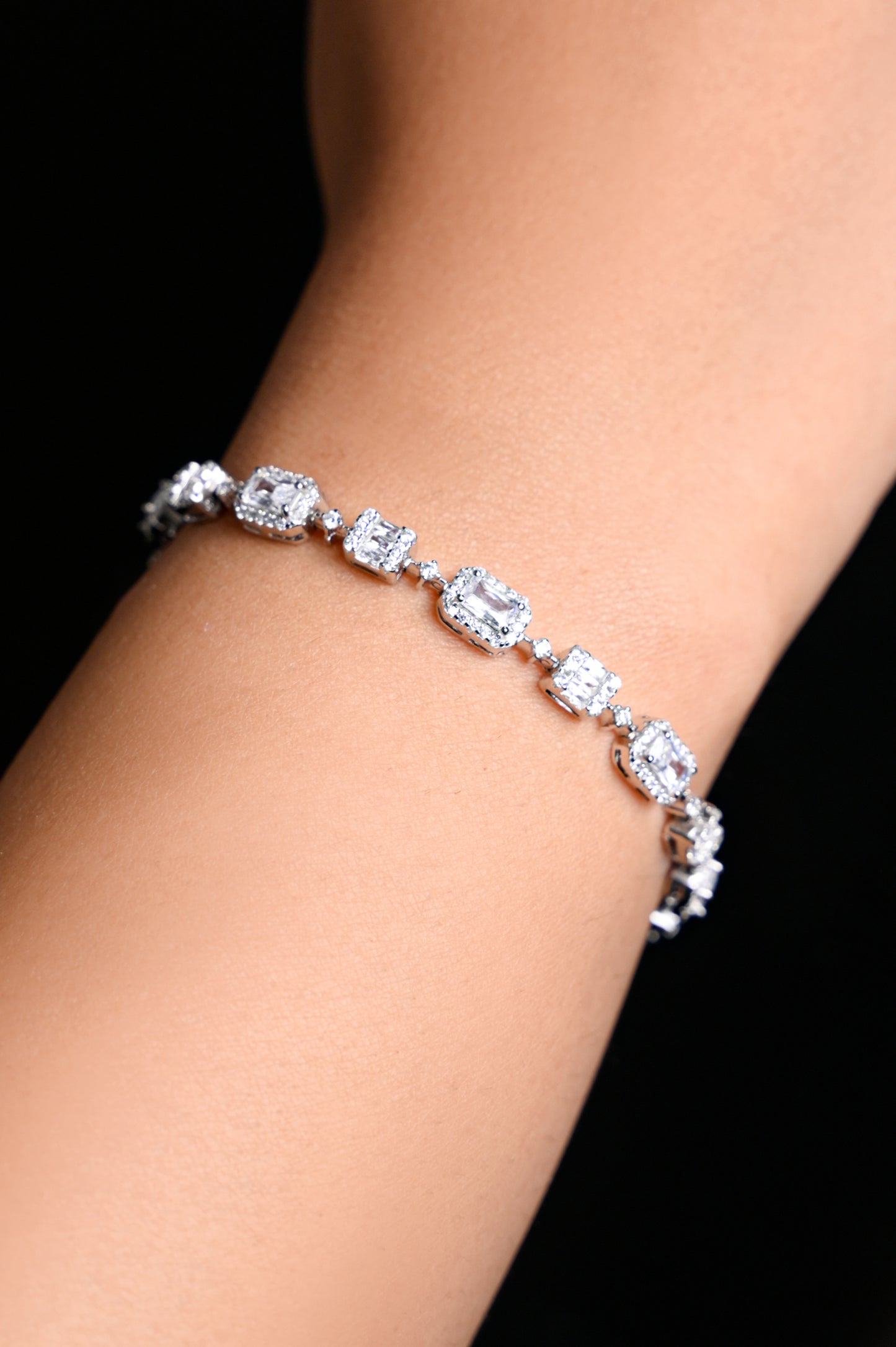 Celestial Radiance Emerald-Cut Bracelet