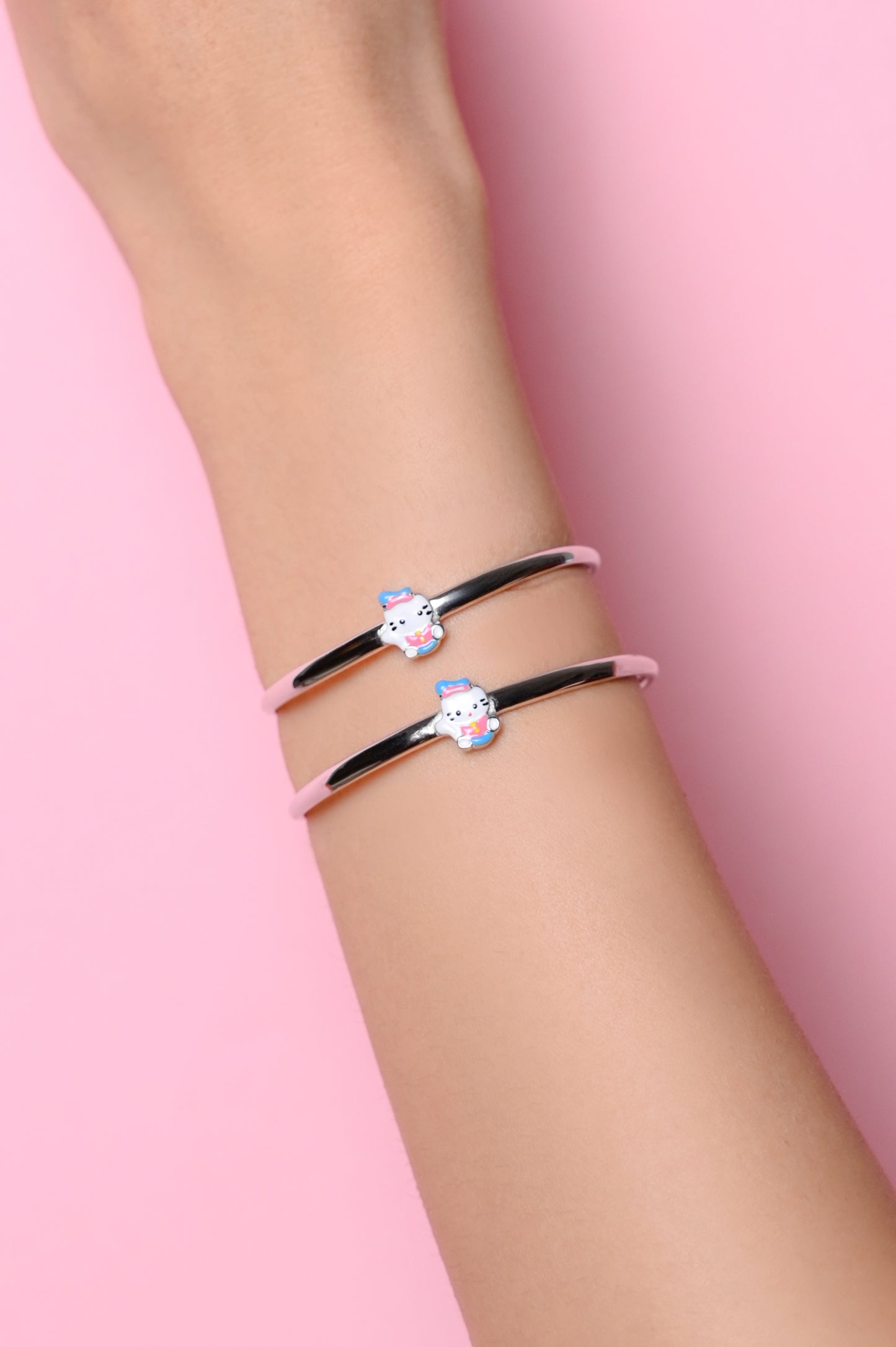 Cute Kitty Enamel Kada