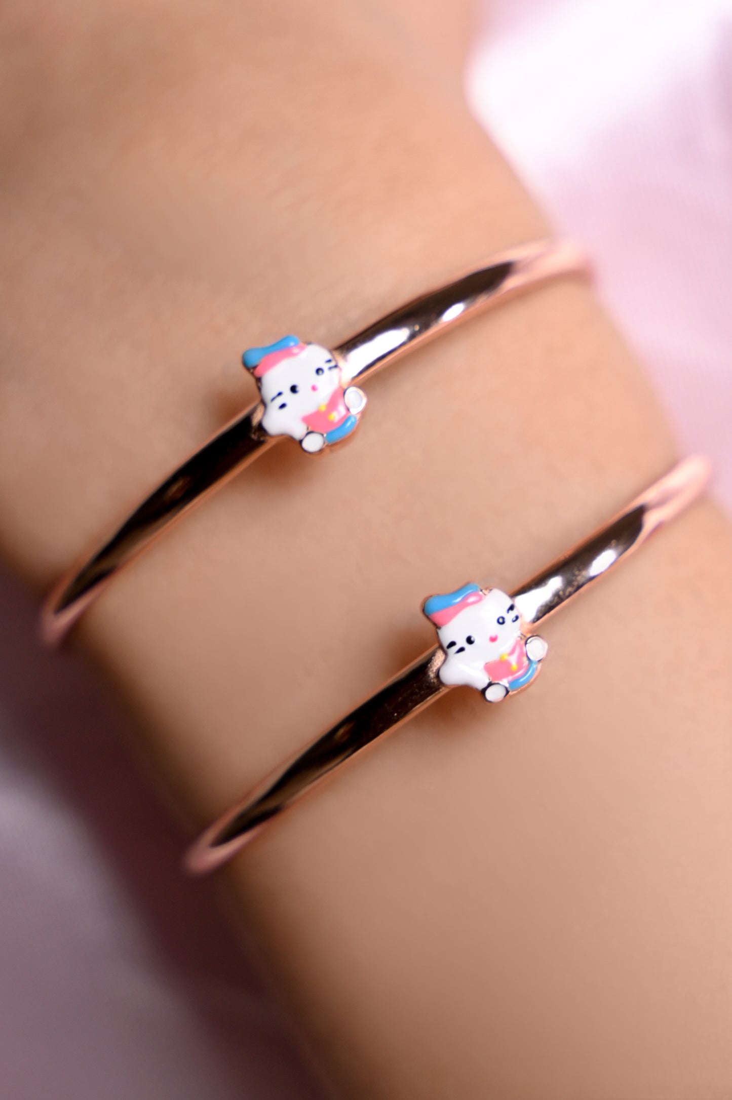 Cute Kitty Enamel Kada