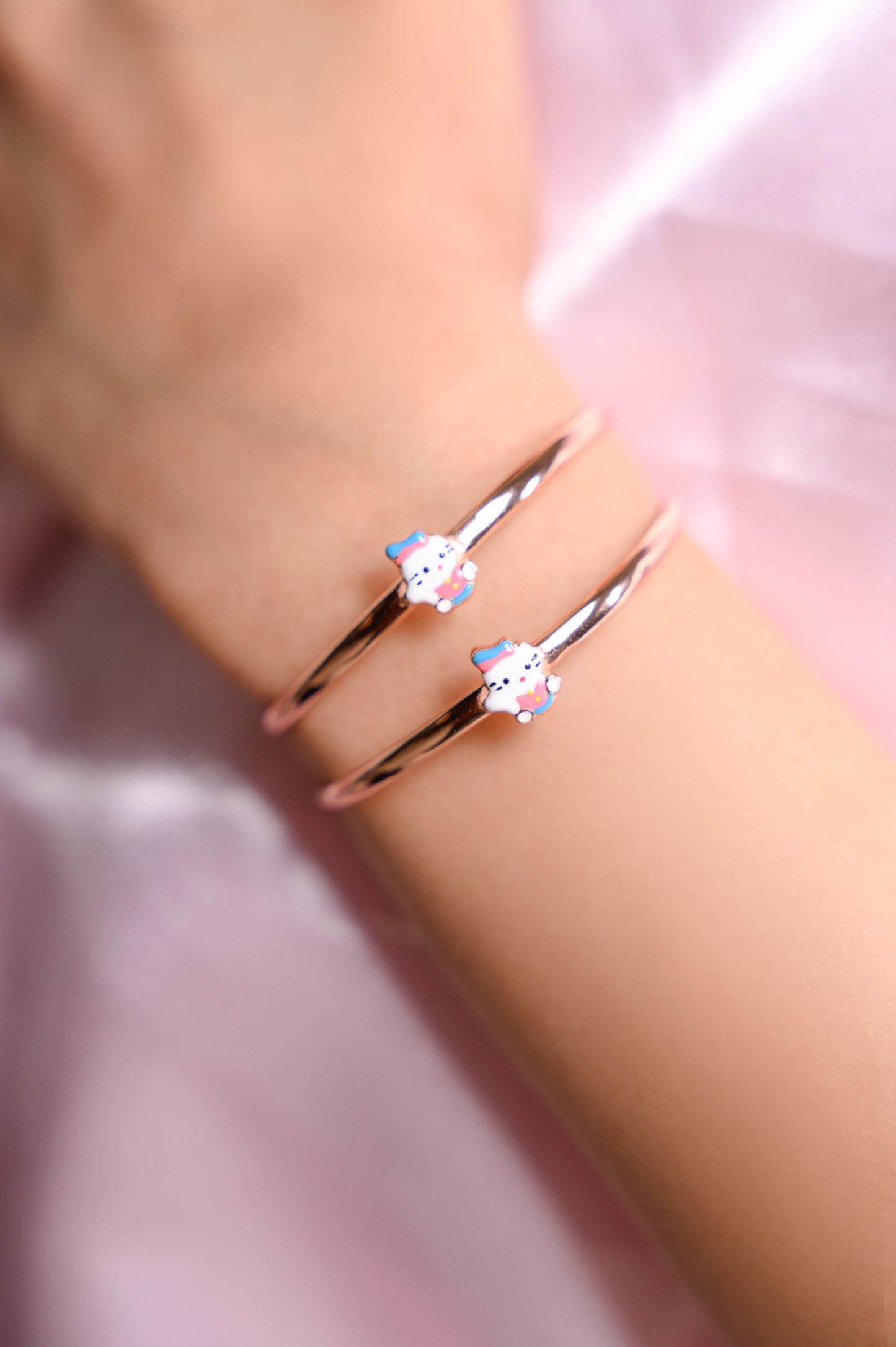 Cute Kitty Enamel Kada