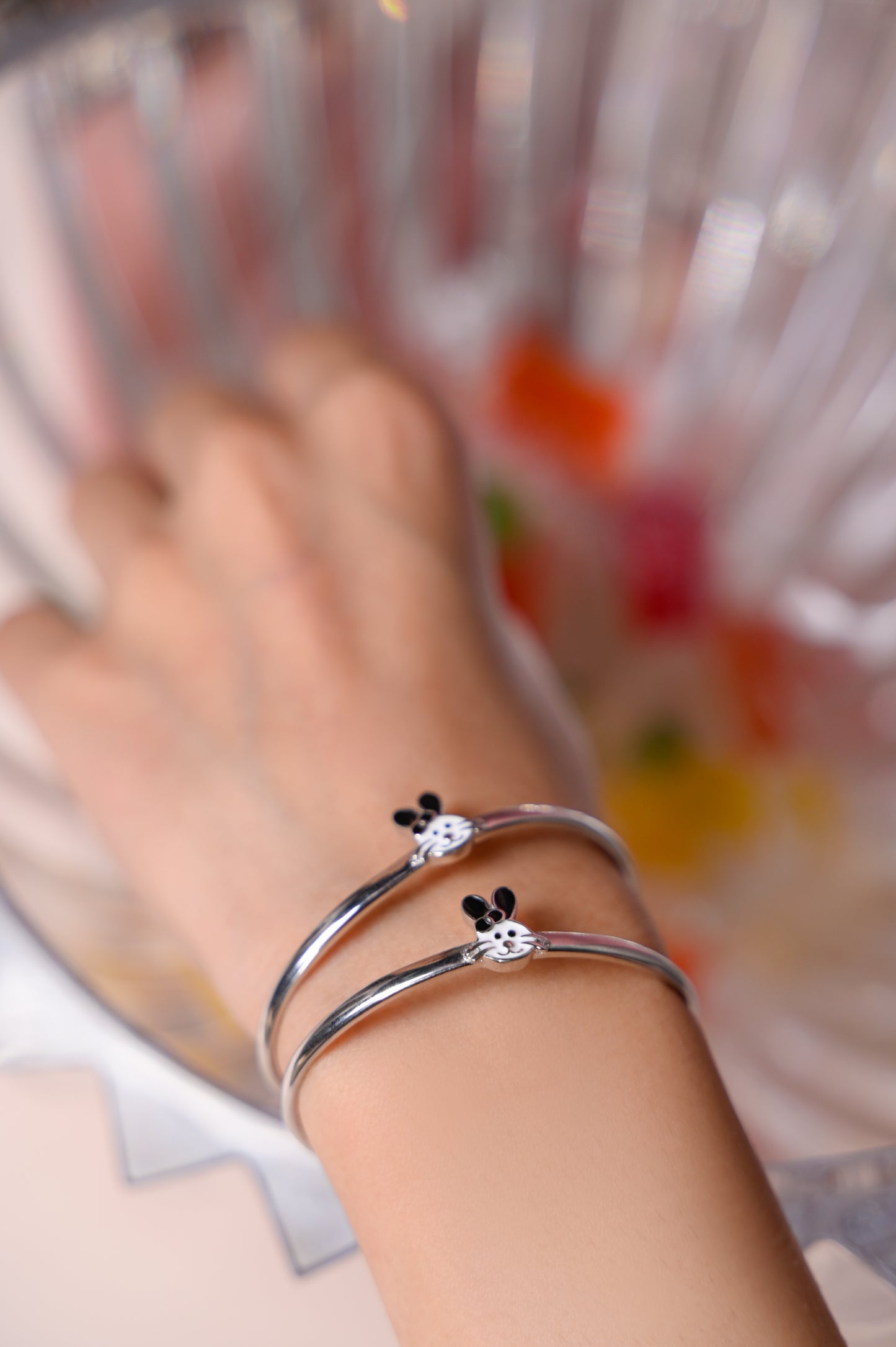 Playful Bunny Charm Cuff