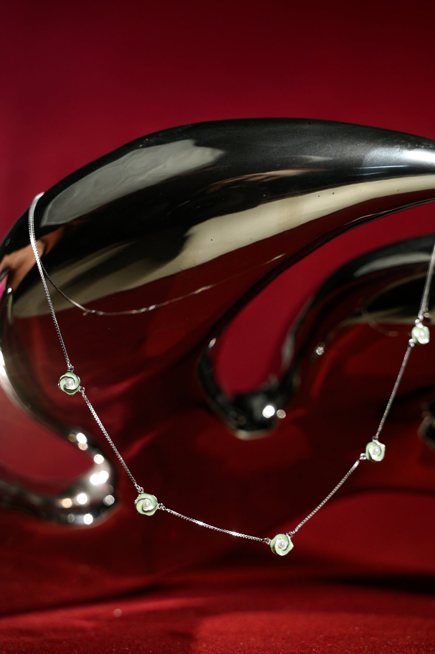 Blooming Petals Enamel Necklace