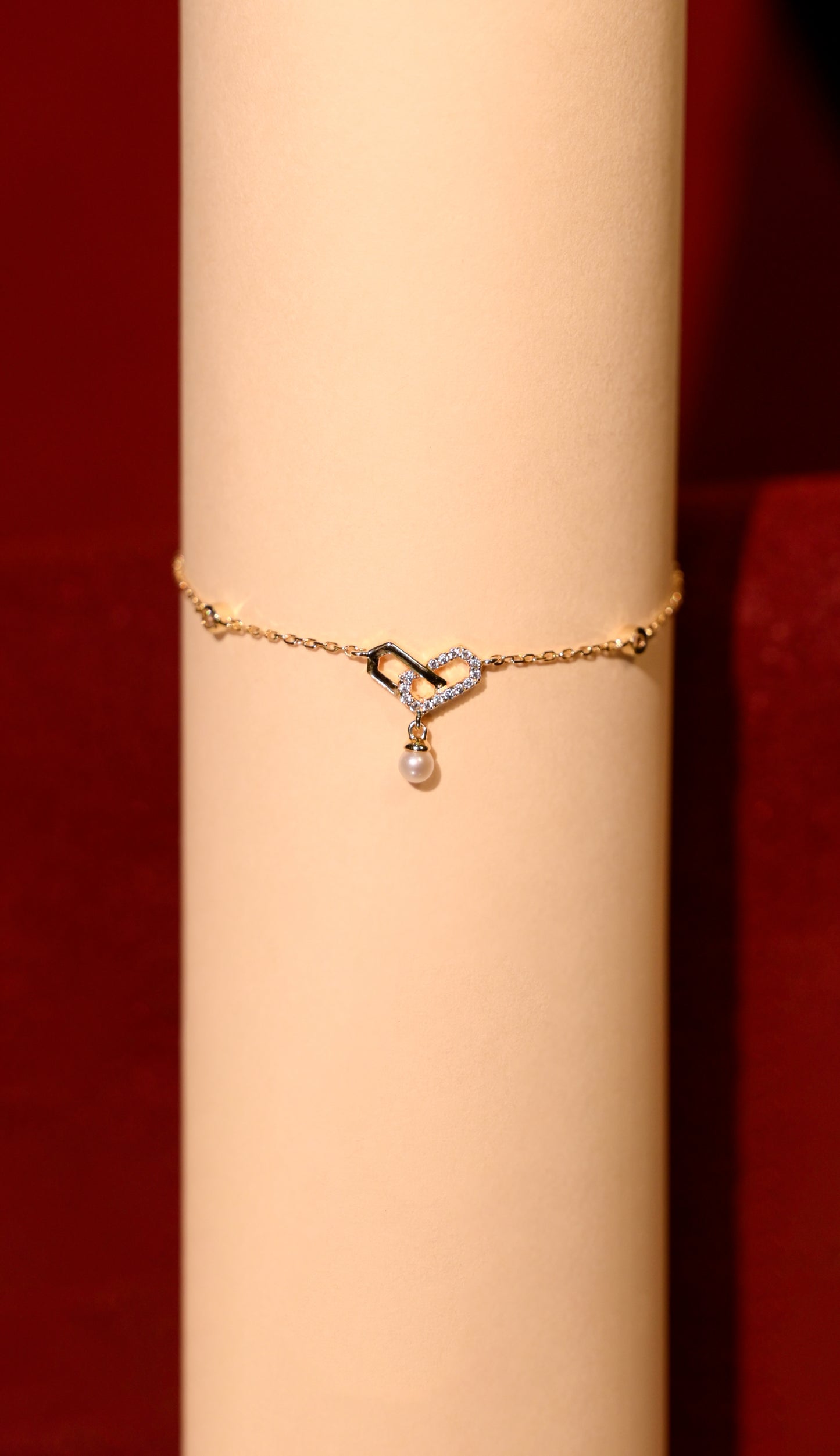 Linked Pearl Drop Bracelet