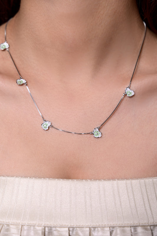 Blooming Petals Enamel Necklace